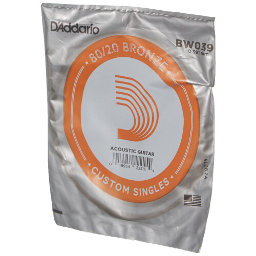D'Addario BW039 Bronze Wound Acoustic Guitar Single String .039 2