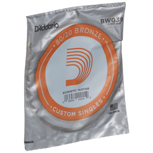D'Addario BW039 Bronze Wound Acoustic Guitar Single String .039 1