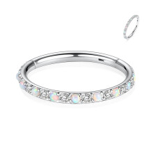 FUNLMO 316L sebszeti acl orrgyuru karika kagyl Helix Daith Tragus Rook piercing kszer Septum kszer CZ opl 16G 10mm ezst