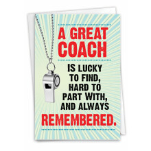 NobleWorks - 1 bedankkaart voor leraren en coaches - Teamsport Dankbaarheid School Atleet Waardering Notitiekaart met envelop - Memorabele Coach C312