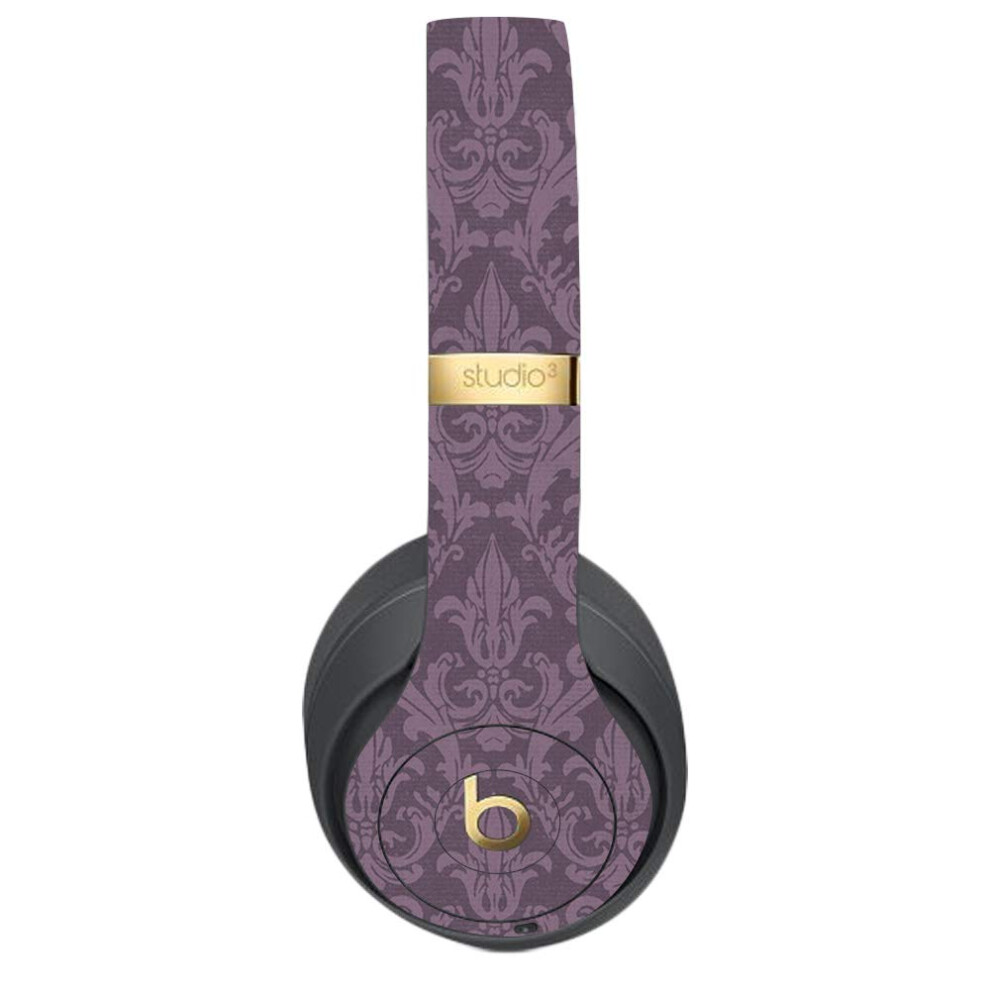 Mightyskins Skin Kompatibel Mit Beats Studio 3 Wireless Plum Damask | Schutzende, Langlebige Und Einzigartige Vinyl-Aufkleberhulle | Einfach An-image