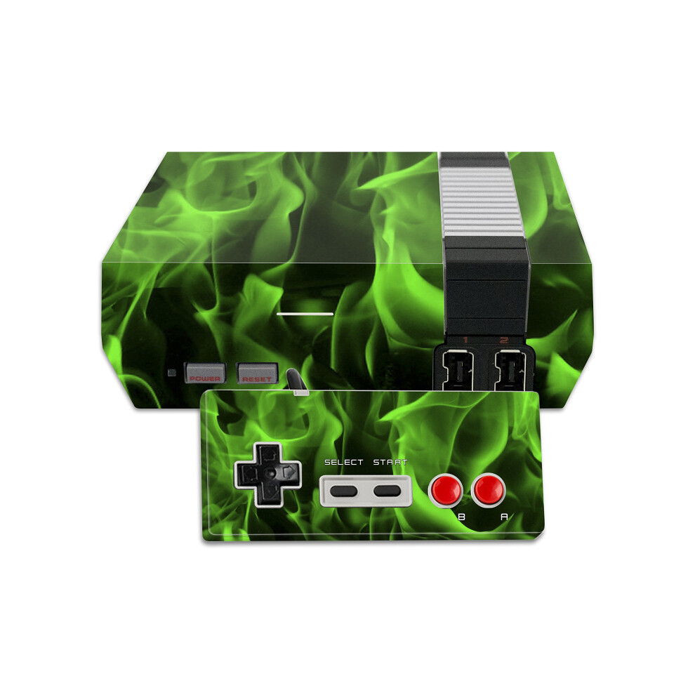 Skin MightySkins compatible avec la Nintendo NES Classic Edition, autocollant de couverture, flammes vertes