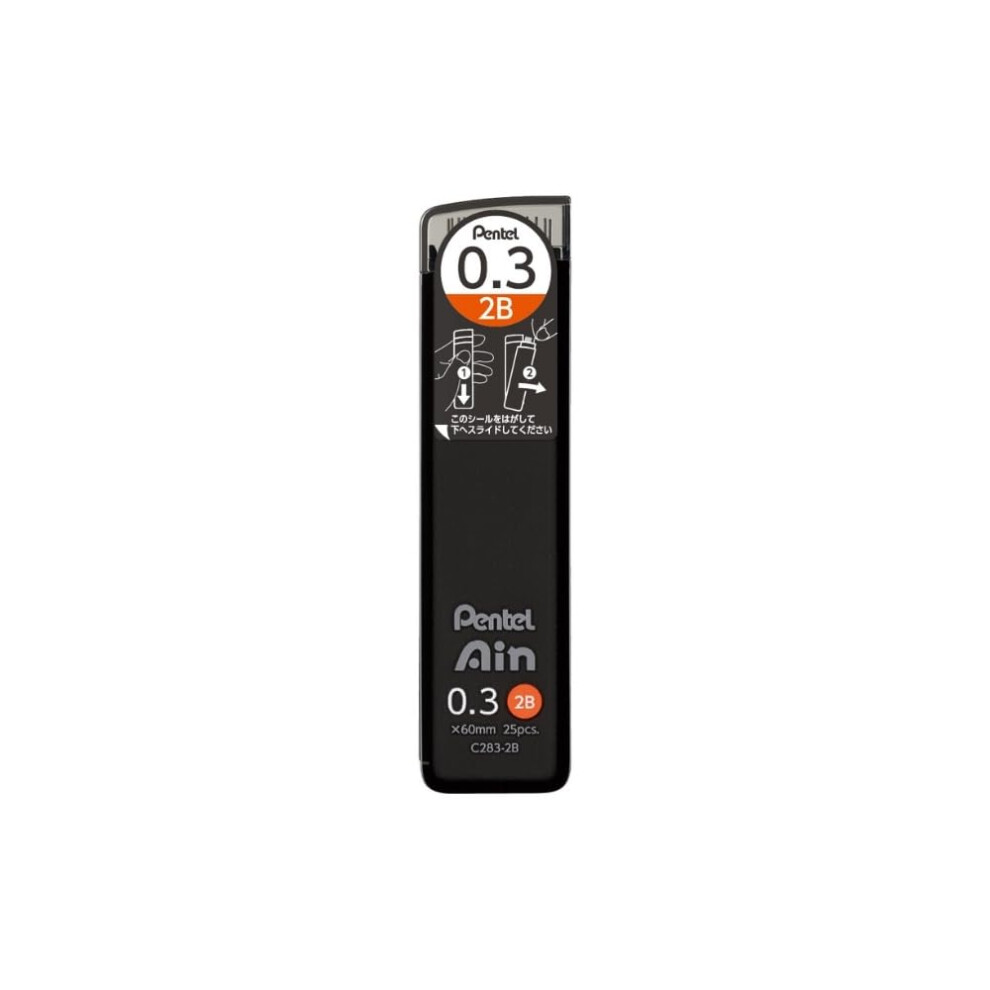 Pentel Ain Leads Refill for Mechanical Pencil | 0.3mm | 2B | 25pcs