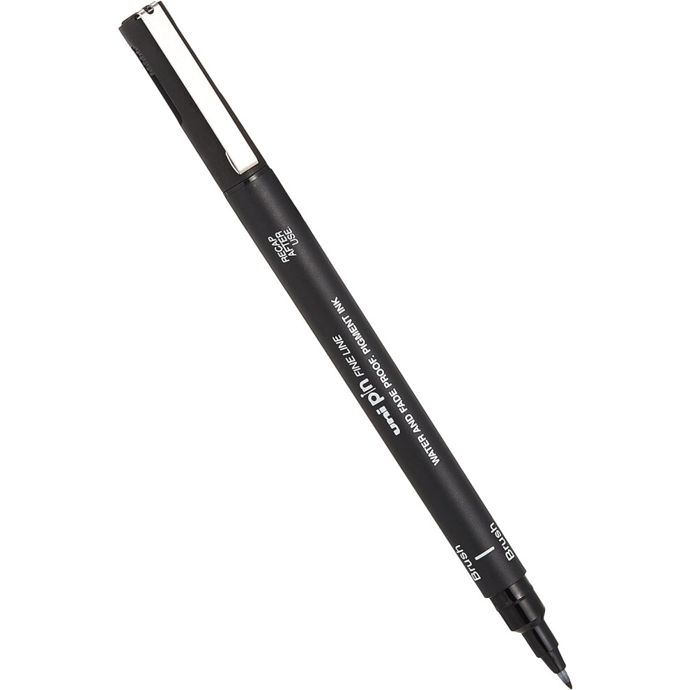 Uni Pin Fineliner Drawing Pen - Black - Brush Nib - Single