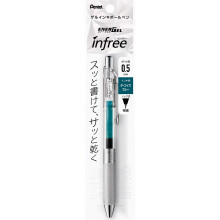 Pentel XBLN75TL-S3 EnerGel Ballpoint Pen - 0.5mm Turquoise Blue