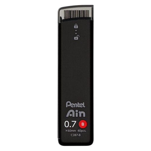 Pentel Recargas de Lápis Mecânico Pentel Ain | 0.7mm | B | 40pcs 2