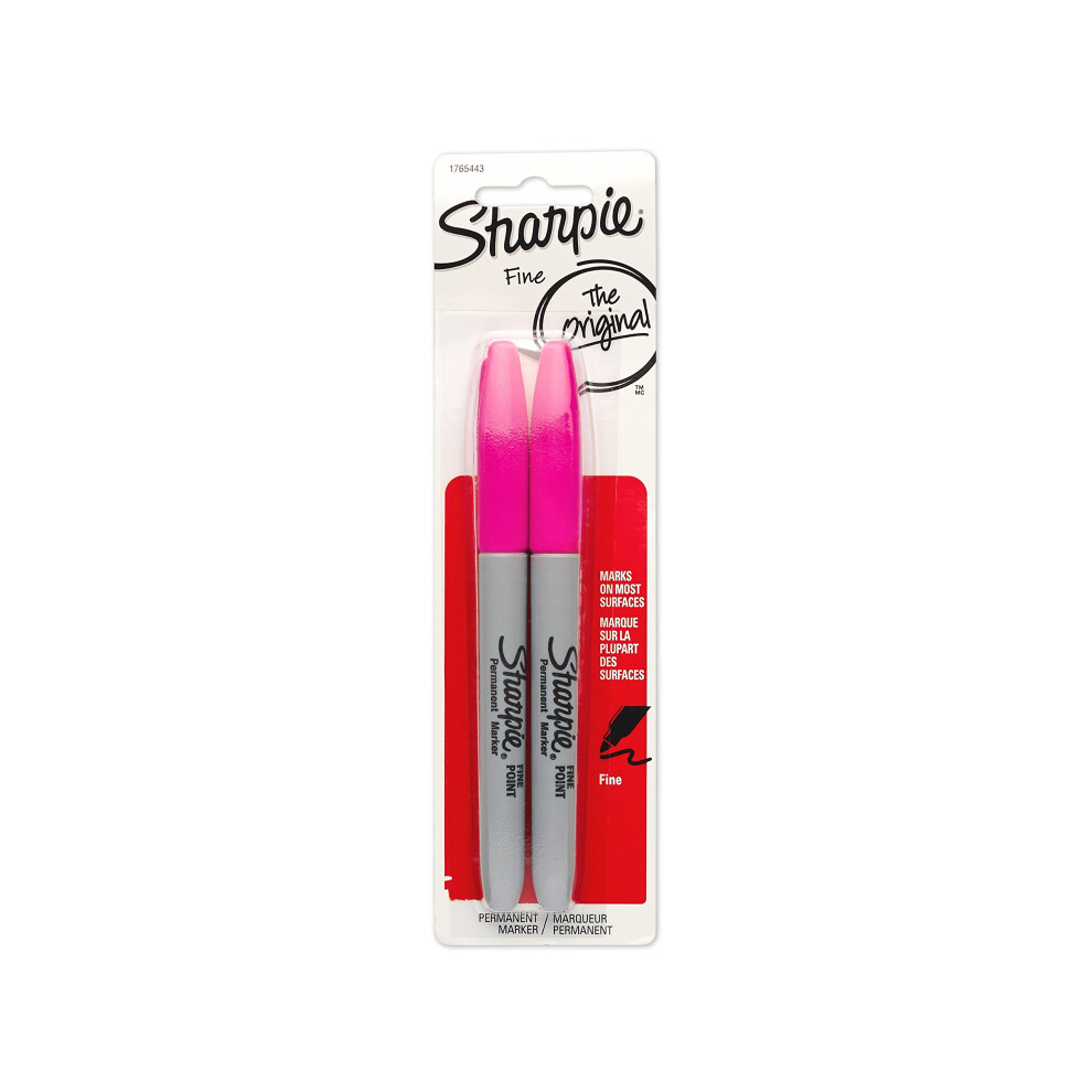Sharpie Permanent Markers  Fine Point  Magenta  2-Pack (1765443)