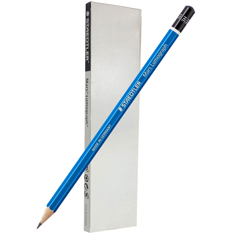 STAEDTLER Mars Lumograph 3H Graphite Art Drawing Pencil  6 Pencils