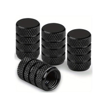 Generieke bandventieldoppen Ventielafdekking Zwart aluminium 4 stks/pak Geanodiseerde afwerking Universele ventieldopset voor auto's, vrachtwagens, m