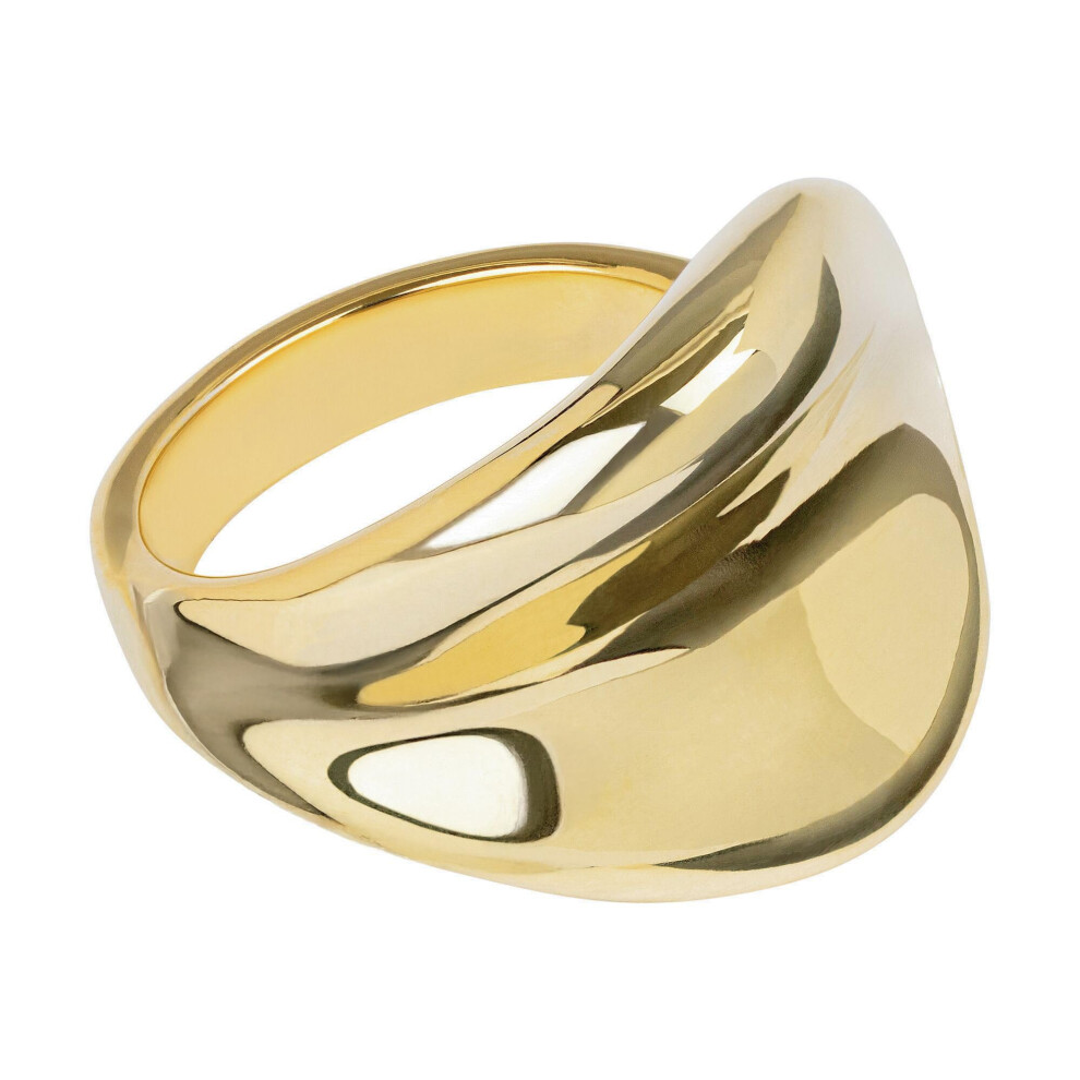 Amazon Essentials Chunky Modern Yellow Statement Ring for Women in Gold Color High Polish Size 9  Yellow gold  9