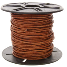 Perlsmed læderledning -dyed antik lysebrun -1,5 mm spole -25 yards/22,86 meter -indisk læder thong ideal til fletning perlerhalskæder Fin snøring