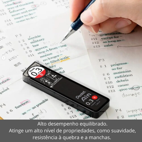 Pentel Recarga de Lápis Mecânico Pentel Ain | 0.5mm | H | 40pcs 1
