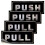 iSYFIX Adesivos de Sinalização Push Pull - 2 unidades 5x2 polegadas - Decalque Horizontal Autoadesivo, Prata/Preto 1