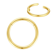 FOLLOWMOON 10 mm Septumring Gold Nasenringe Hoop 14 Gauge Nasenring Helix Daith Tragus Ohrringe Scharniersegment Septum Clicker Lippenringe 14 g Knor