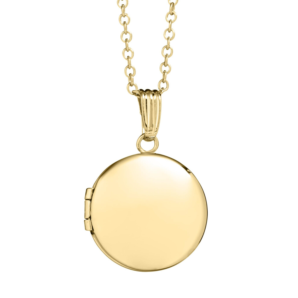 Amazon Essentials Girls Polished Round Locket Necklace  15"""" (previously Amazon Collection)