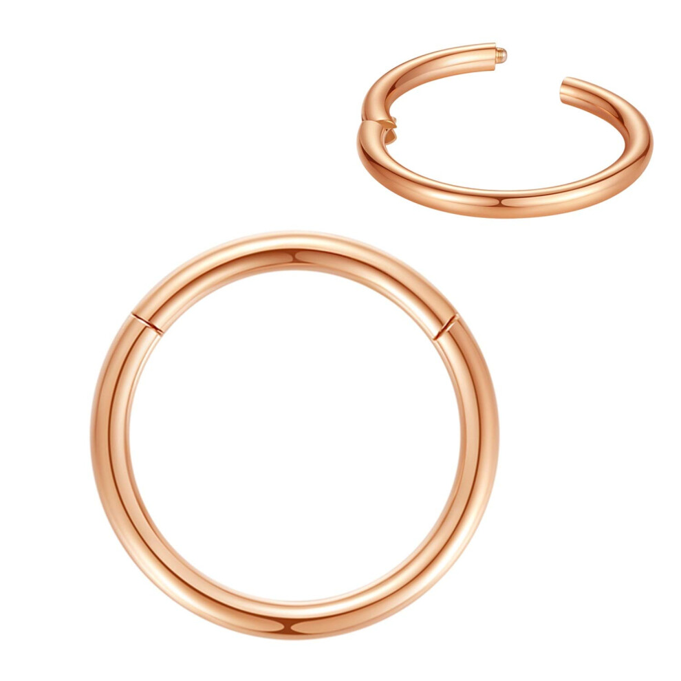 Followmoon Anneau De Septum 13 Mm En Or Rose, Anneau De Nez, Anneau De Calibre 14, Boucles D'oreilles Pour H Lix, Daith, Tragus, Segment Articul-image
