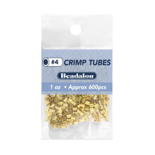 Beadalon Crimp Tubes Size #4 Gold Color 1 uncia kb. 600 db