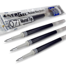 4 x PENTEL Energel 0.7mm Refill Metal Tip LR7 - Fits Energel Xm BL77/BL57/BL37 - Navy