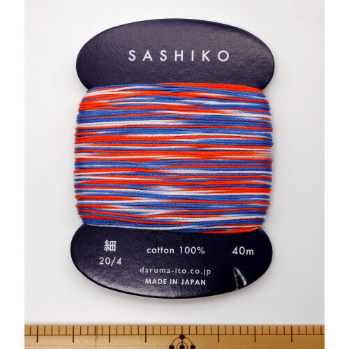 Yokota Daruma Sashiko Κλωστή Μονόχρωμη και Ποικιλία (Χρυσόψαρο με σέσουλα, λεπτή κάρτα 40M) 1