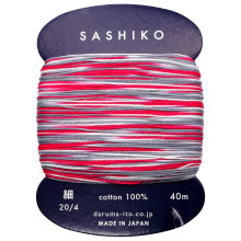Yokota Daruma Sashiko tr?d enkelt og broget farve (Morning Glory tyndt 40M kort)