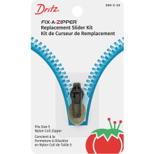 Dritz 309-C-33 Fix -vaihtoliukusarja kokoa 5 spiraalivetoketjulle, musta