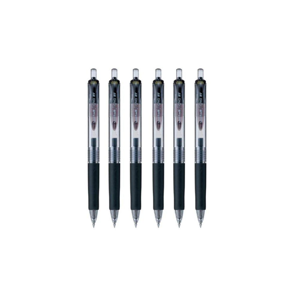 Uni-ball Signo UMN103.24 Gel Ballpoint Pen  RT 0.38mm  Black  6 Pack (Japan Import)