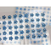 6mm Sininen LQ05 Kukka Itseliimautuva Akryyli Strassikivet Muoviset Kasvo Jalokivet Stick Vartaloon Jalokivi tee-se-itse-kortteja ja kutsuja varten