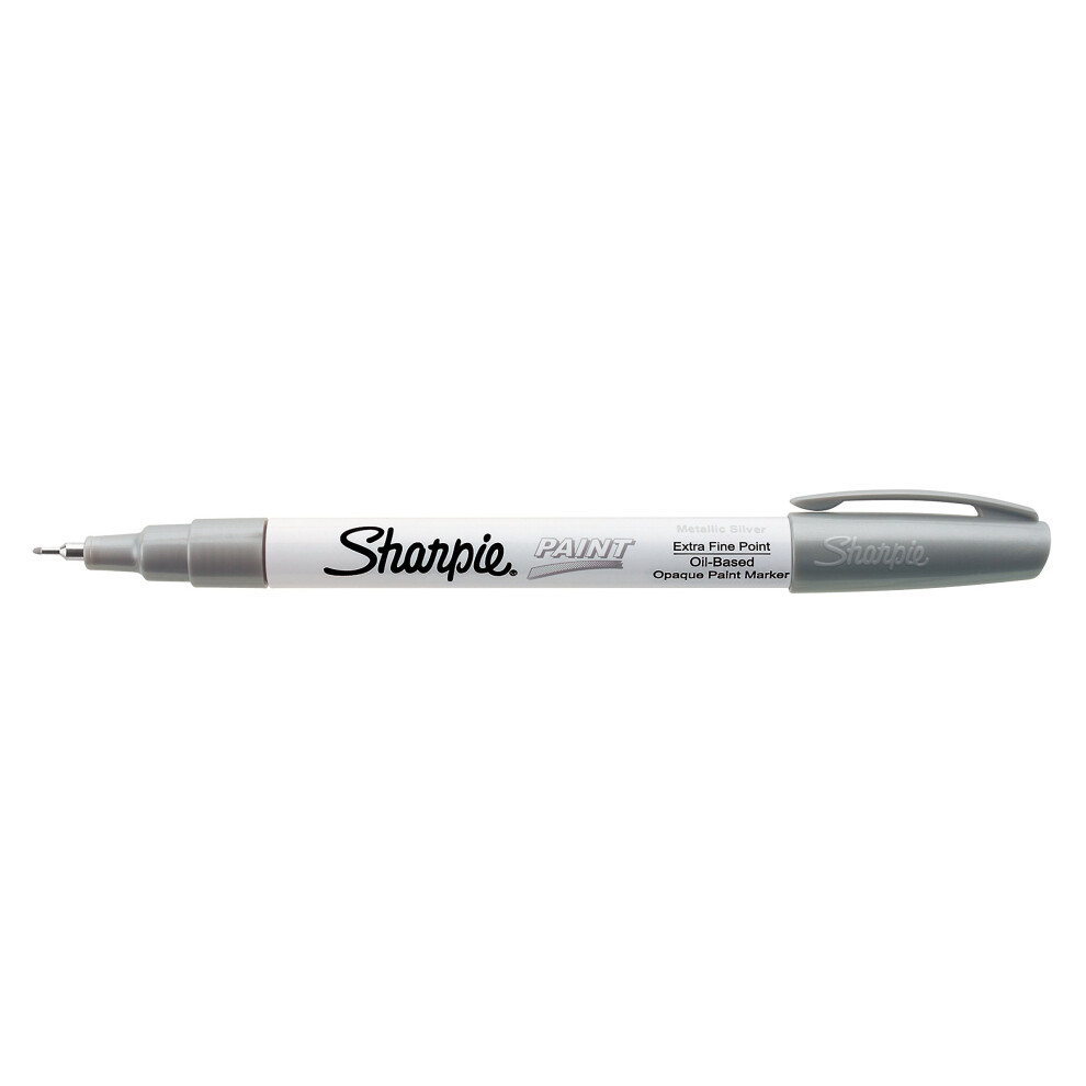 SHARPIE Oil-Based Paint Marker  Extra Fine Point  Metallic Silver  1 Count - Great for Rock Painting