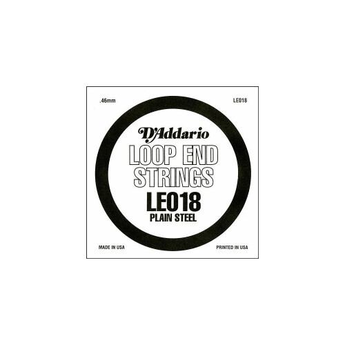 D'Addario LE018 Plain Steel Loop End Single String .018