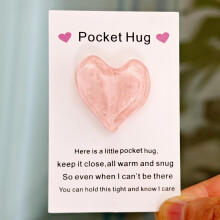 YOJO Pocket Hug Heart with Greeting Cards Long Distance Relationship Gifts Gifts for Boyfriend Girlfriend I Love You Gift for Him Her (Pink)