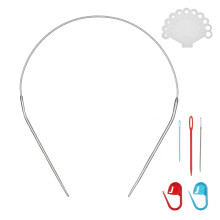 17 tommer (43 cm) cirkul?r strikkepind i rustfrit st?l st?rrelse US 1 (2,25 mm) Metal strikkepinde s?t til fremstilling af sweatersjalt?rkl?de
