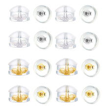Fomissky-sisa Secure Earring Backs Rubber 8 paar siliconen Earring Backs Vervangingen Clear Earring Backs voor Hook Pierced Earrings Dure oorbellen