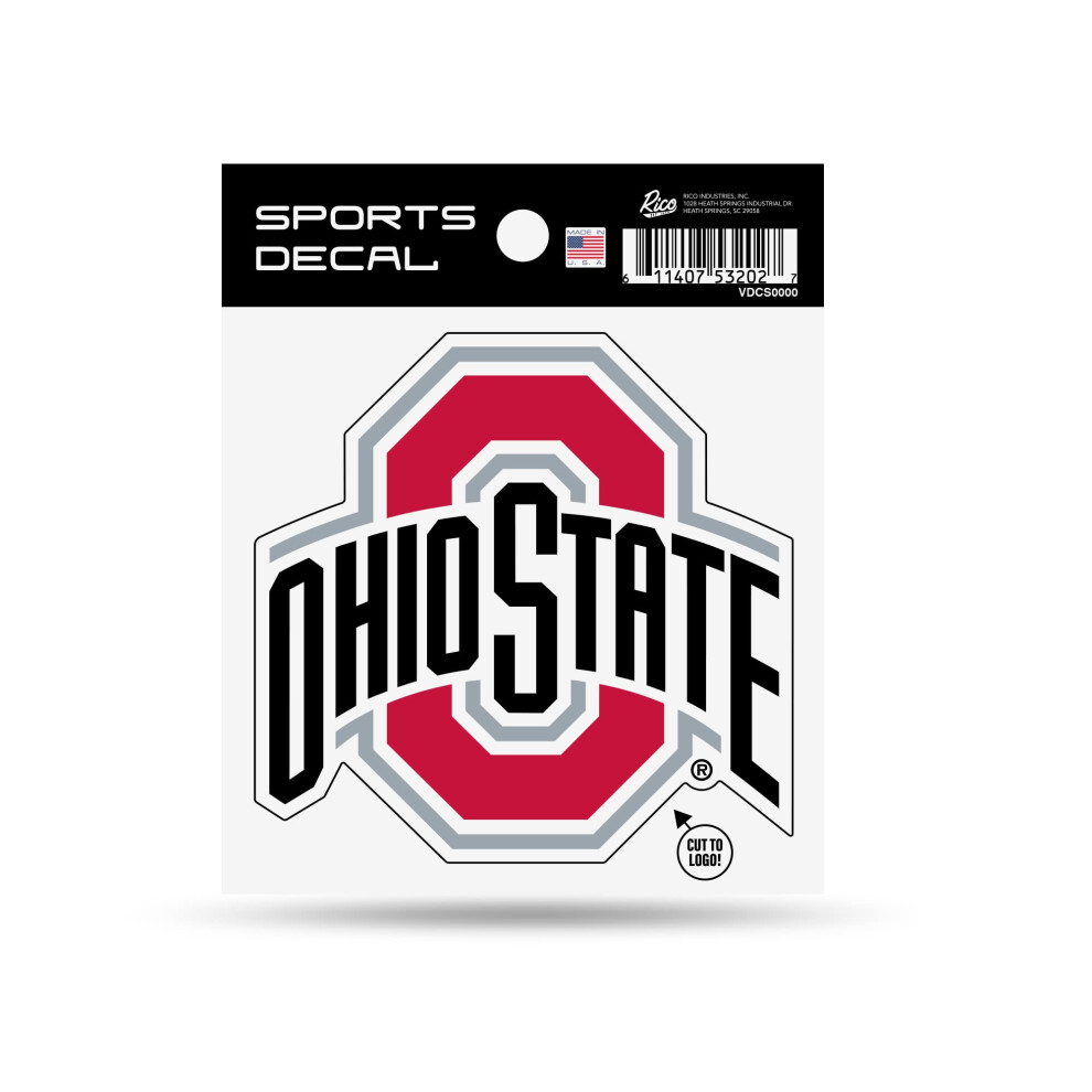 Autocollant Sportif Rico Industries Ncaa Ohio State Buckeyes, Logo Principal, 10,2 X 10,2 Cm-image
