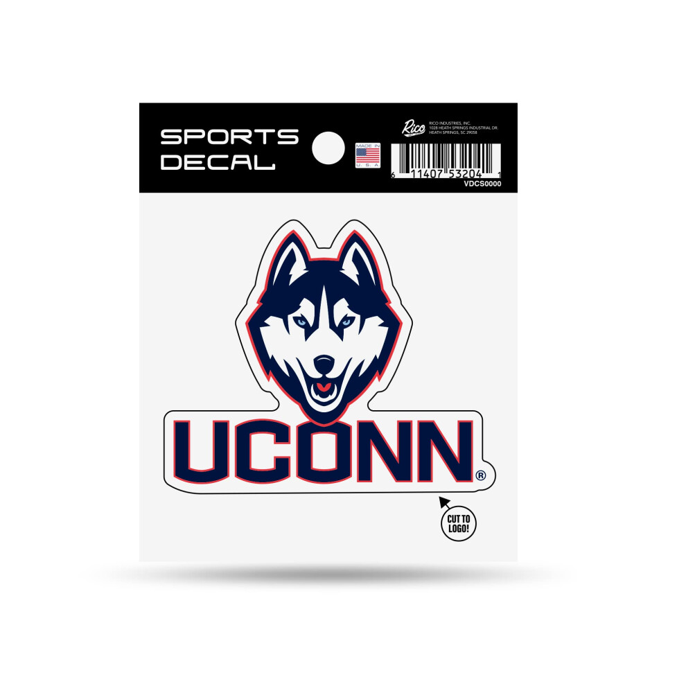 Rico Industries Ncaa Connecticut Huskies - Uconn Uconn 4"""" X 4"""" Sports Decal 611407532041