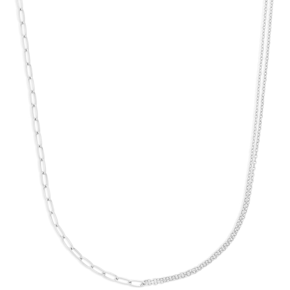 Amazon Essentials Sterling Silver Plated Paperclip And Cable Chain 18""""  Sterling Silver