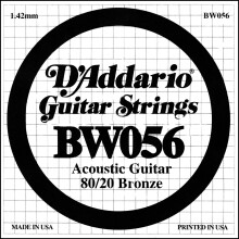 D'ADDARIO BW056 Ferita in bronzo Single per chitarra acustica .056