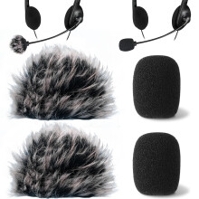 Pagow 4 pcs mini skummikrofon forruder og lodret dækning høj densitet mikrofon headset dækning lapel mikrofon forrude til lavalier mikrofoner stø