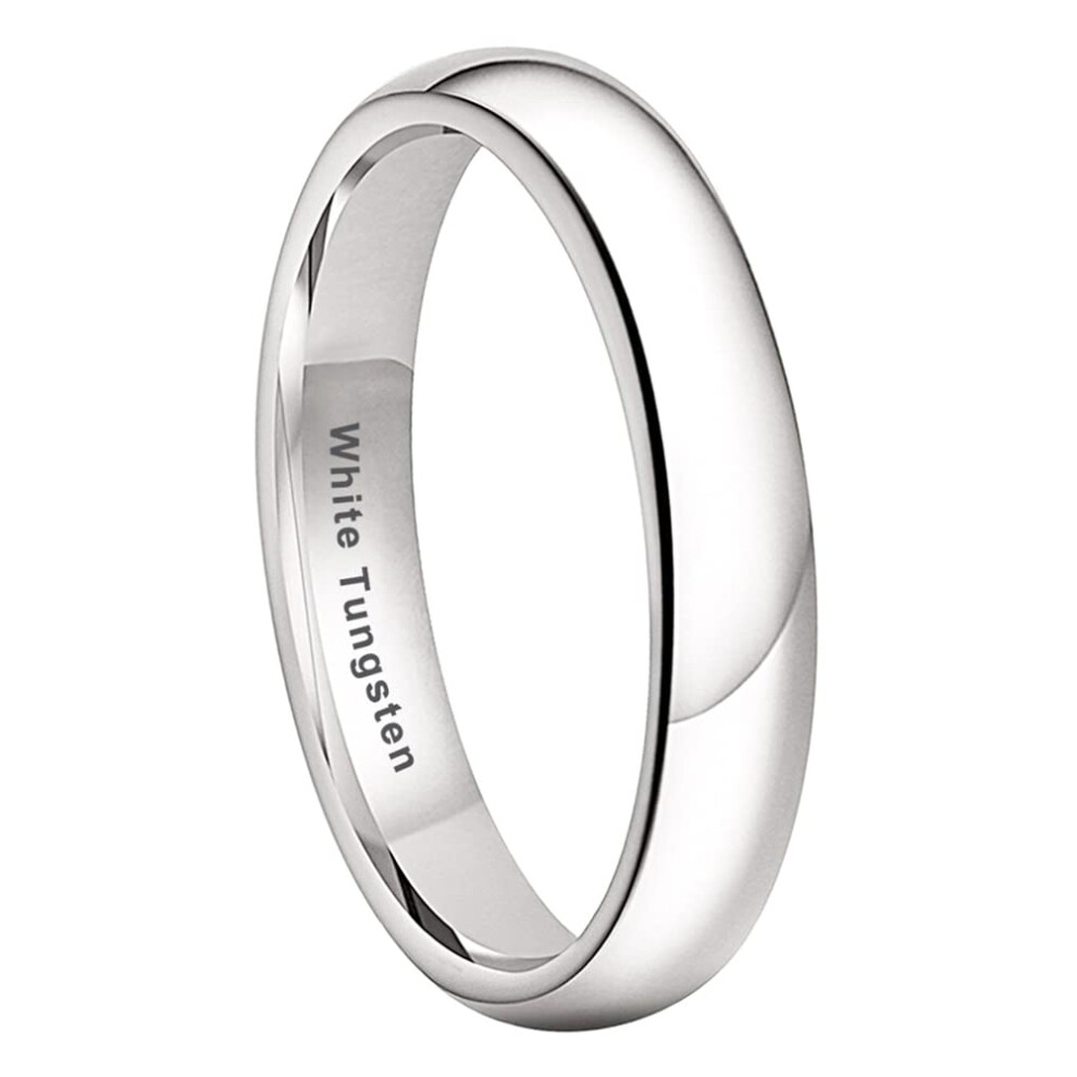 Bagues de fian  ailles en tungst  ne blanc TUTISS de 4 mm pour femmes et hommes, alliances de mariage, bomb  es, polies, confortables, taille 6