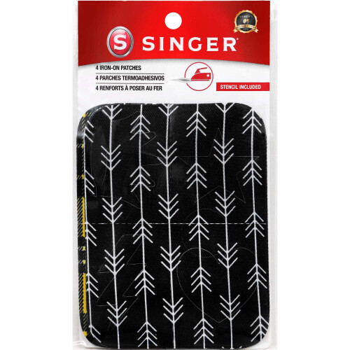 Singer Set di toppe decorative termoadesive in tessuto SINGER con stencil, set da 4 1
