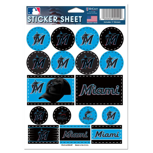 WinCraft MLB Miami Marlins vinyl stickervel 5"" x 7""""