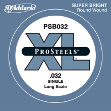 D'Addario PSB032 ProSteels Gitara basowa z pojedynczą struną, długa skala .032