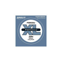 D'Addario PSB028W ProSteels Gitara basowa z pojedynczą struną, długa skala .028