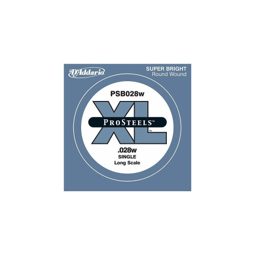 D'Addario PSB028W ProSteels Gitara basowa z pojedynczą struną, długa skala .028