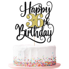 boldog 36. szletsnapi torta fedo 36 szletsnapi party tortadsz (fekete s arany villansok 36.)