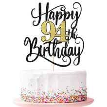 boldog 94. szletsnapi torta fedo 94 szletsnapi party tortadsz (fekete s arany villansok 94.)