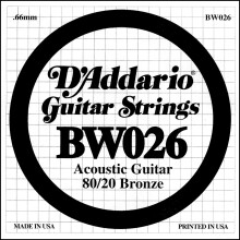 D'Addario BW026 Brazowa gitara akustyczna z pojedyncza struna .026