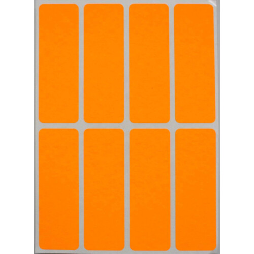 Royal Green 1x3 Labels for Color Coding  neon Orange Rectangle Stickers to Write on - 40 Pack