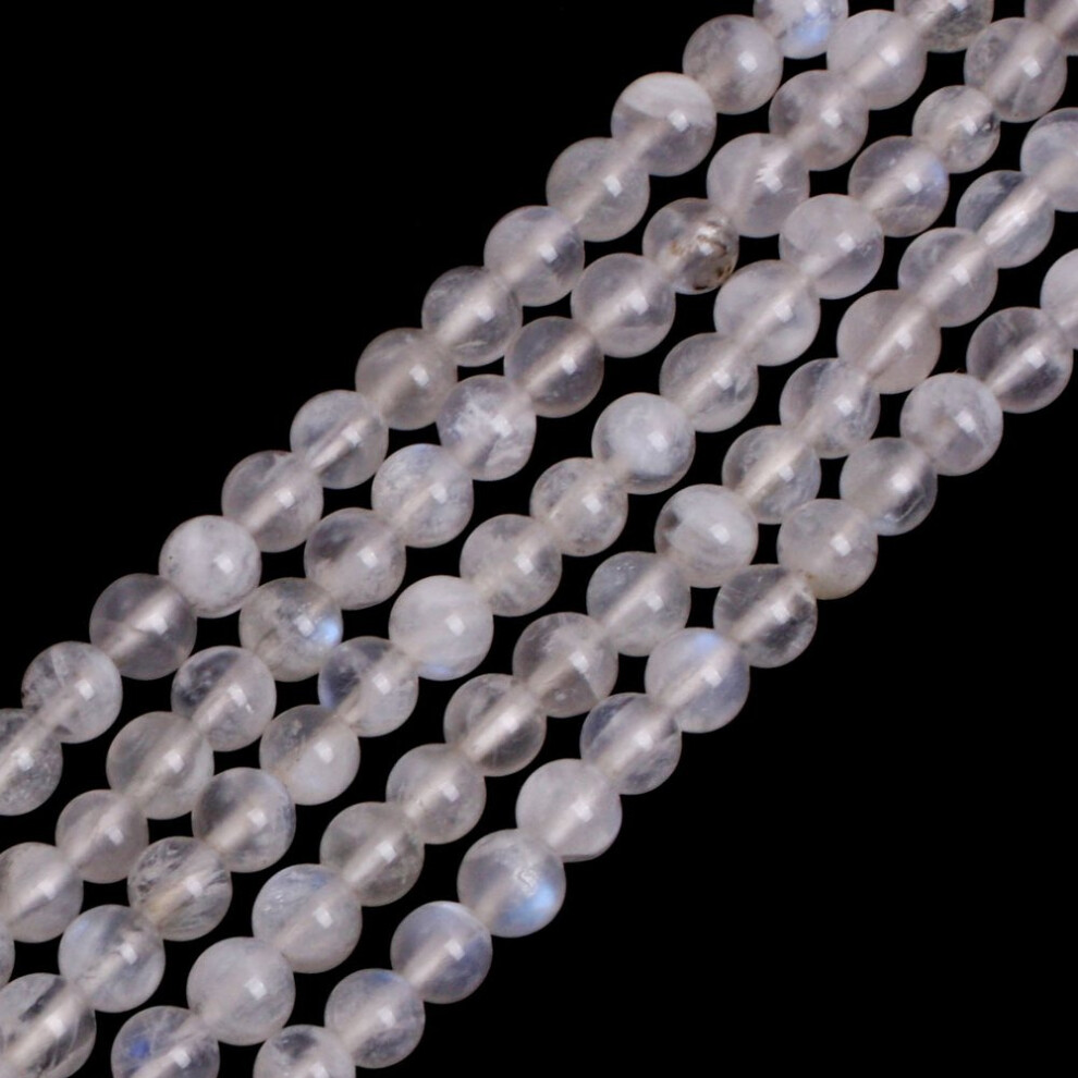 Oryginalne Klejnoty Oryginalne 4Mm Natural Blue Rainbow Moonstone Aaa Klasy Kamieni Szlachetnych Do Bizuterii Tworzenia 15 """"-image