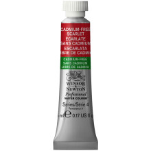 Profesjonalna farba wodna Winsor & Newton w tubce 0,17 uncji, bez kadmu, szkarłatna