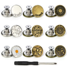 Bottoni di ricambio per jeans senza cuciture Arokimi multicolori da 17 mm (9 pezzi)